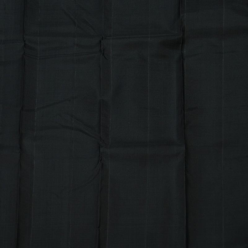 Hayagrivas Handloom Silver Grey Kanjivaram Silk Saree with Black & Wine Maroon (Temple Border) KBD1594A5-6