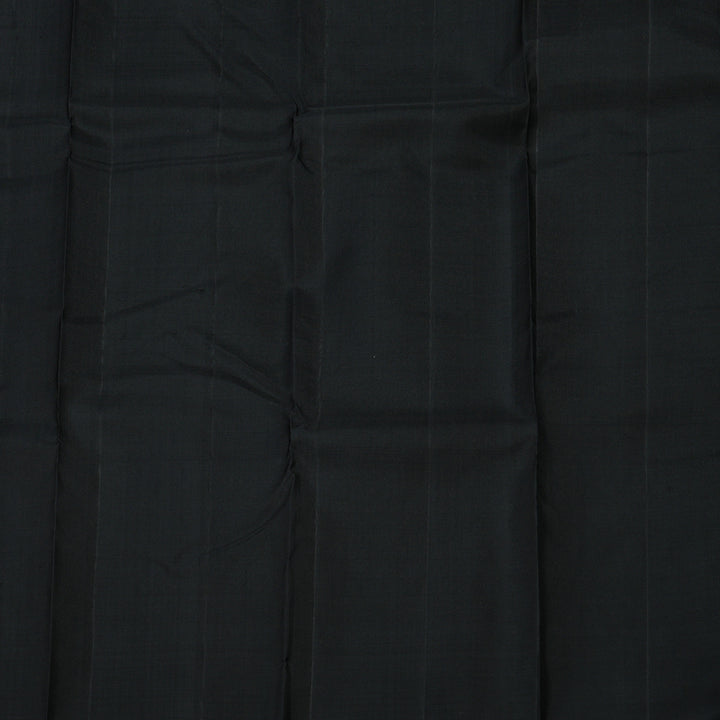 Hayagrivas Handloom Silver Grey Kanjivaram Silk Saree with Black & Wine Maroon (Temple Border) KBD1594A5-6