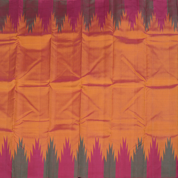 Hayagrivas Honey Rust Handloom Kanjivaram Silk Saree with Maroon With Green Border KBD1594A5-7