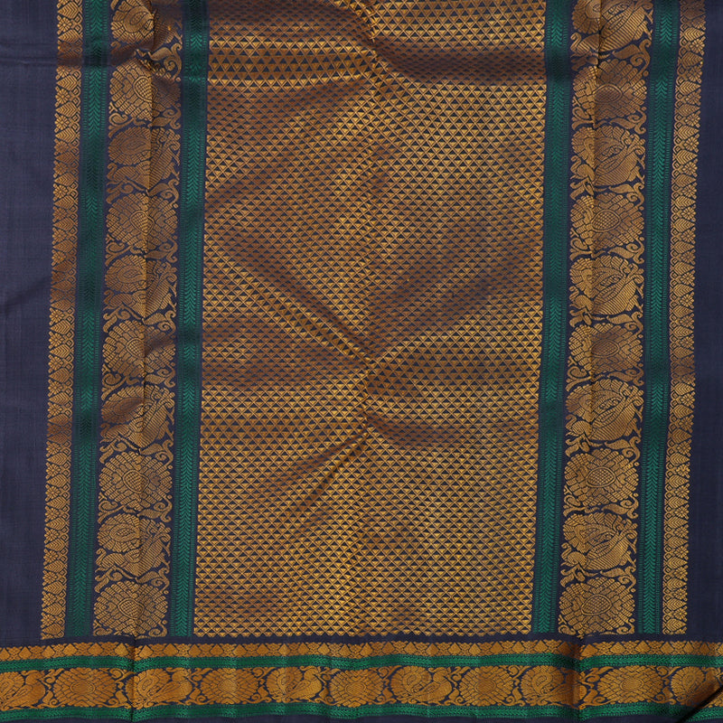 Hayagrivas Mustard Handloom Kanjivaram Silk Saree with Black Border KBD1594A7-1