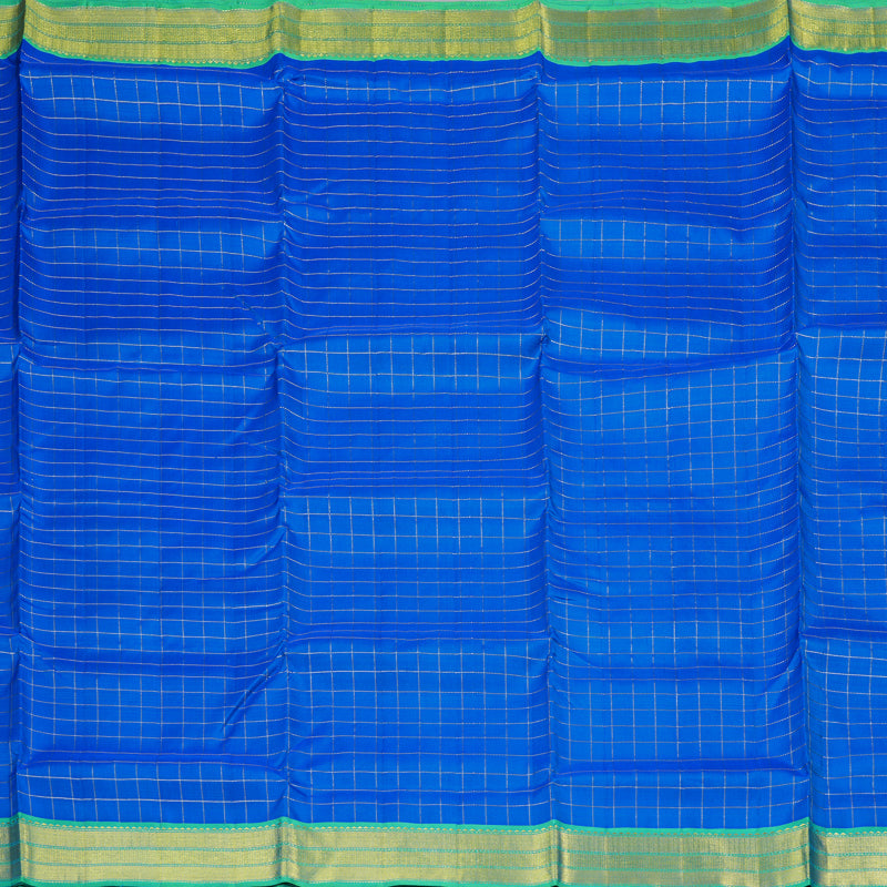 Hayagrivas Handloom Kanjivaram Ten Yards Silk Saree in Captivating Blue KBD1597A3-2