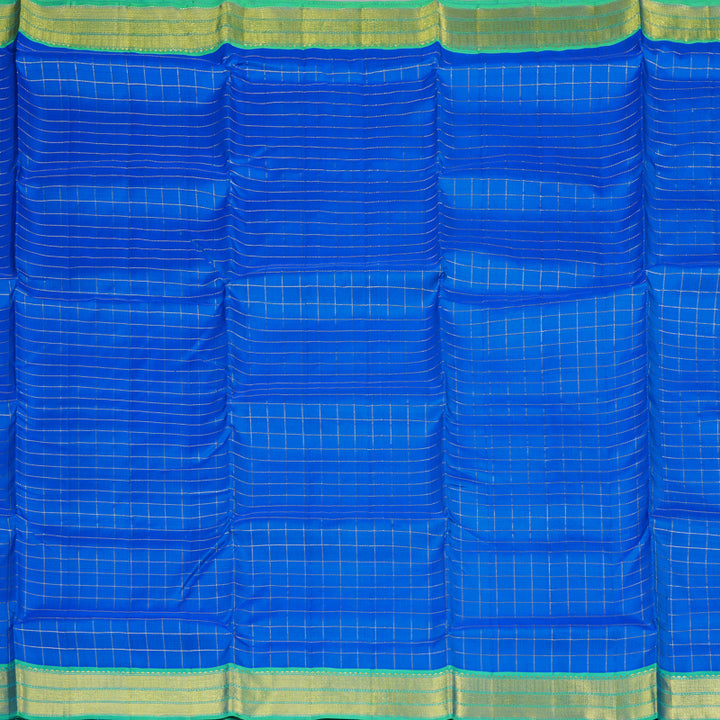 Hayagrivas Handloom Kanjivaram Ten Yards Silk Saree in Captivating Blue KBD1597A3-2