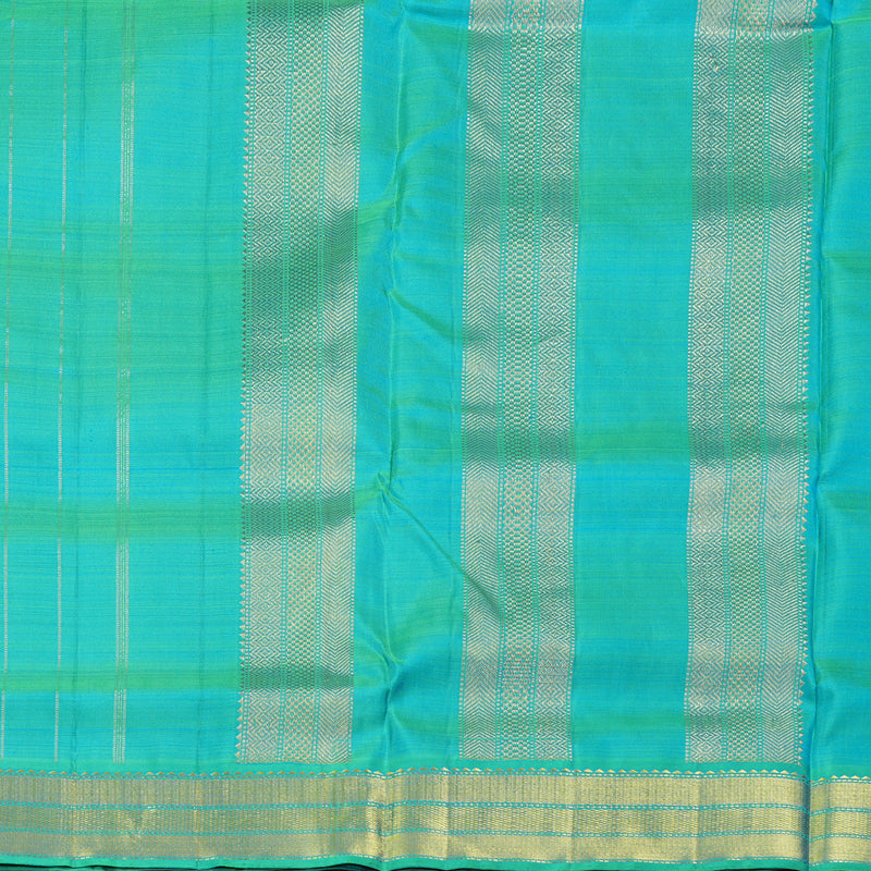 Hayagrivas Handloom Kanjivaram Ten Yards Silk Saree in Captivating Blue KBD1597A3-2