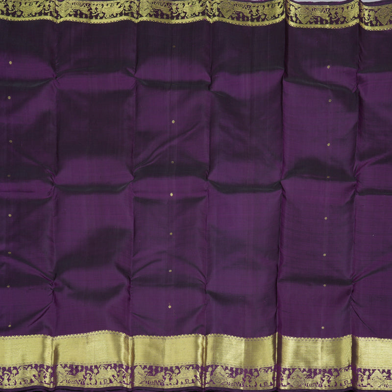 Hayagrivas Handloom Kanjivaram Silk Saree in Majestic Dark Purple KBD1599A1-7