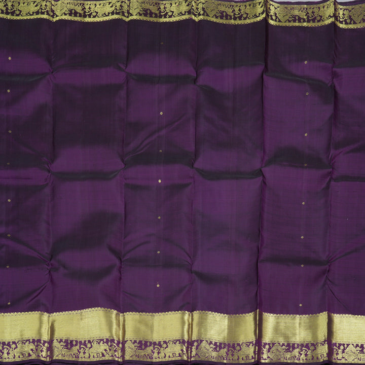 Hayagrivas Handloom Kanjivaram Silk Saree in Majestic Dark Purple KBD1599A1-7