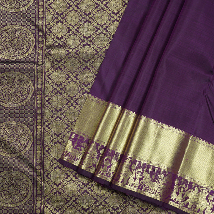 Hayagrivas Handloom Kanjivaram Silk Saree in Majestic Dark Purple KBD1599A1-7