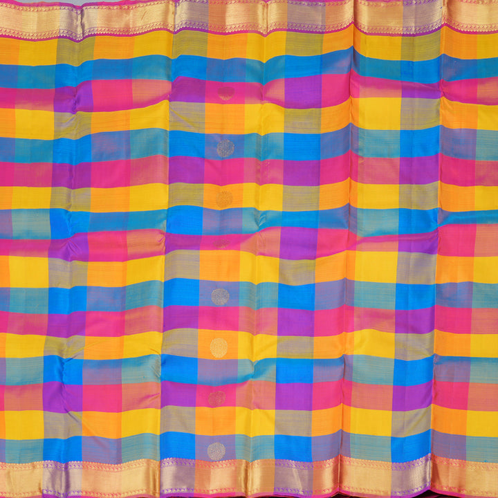 Hayagrivas Multi Color Checks Handloom Kanjivaram Silk Saree KBD1599A2-3