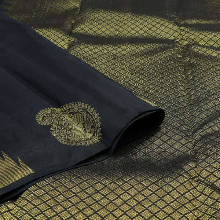 Hayagrivas Stunning Black Handloom Kanjivaram Silk Saree KBD1599A4-3