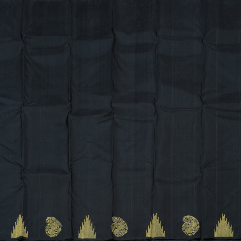 Hayagrivas Stunning Black Handloom Kanjivaram Silk Saree KBD1599A4-3