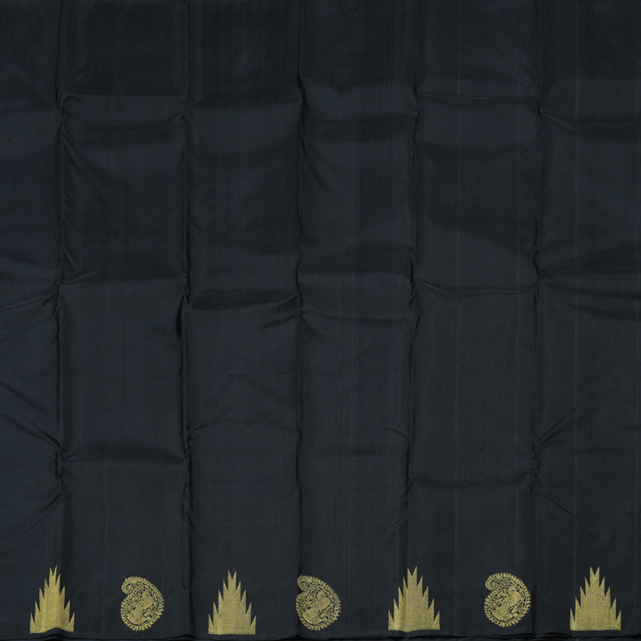 Hayagrivas Stunning Black Handloom Kanjivaram Silk Saree KBD1599A4-3