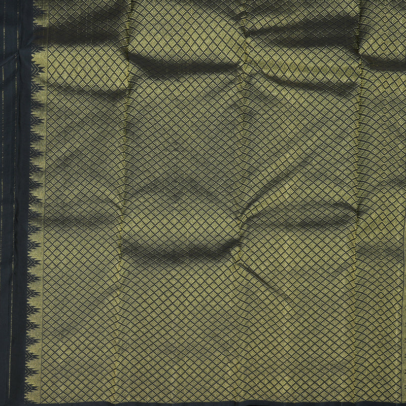 Hayagrivas Stunning Black Handloom Kanjivaram Silk Saree KBD1599A4-3