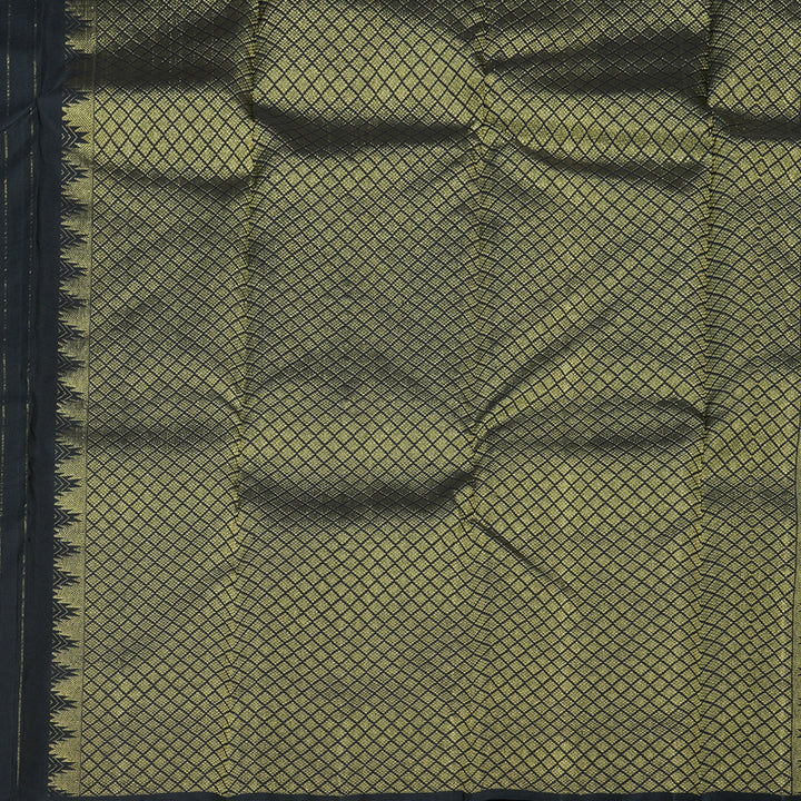 Hayagrivas Stunning Black Handloom Kanjivaram Silk Saree KBD1599A4-3
