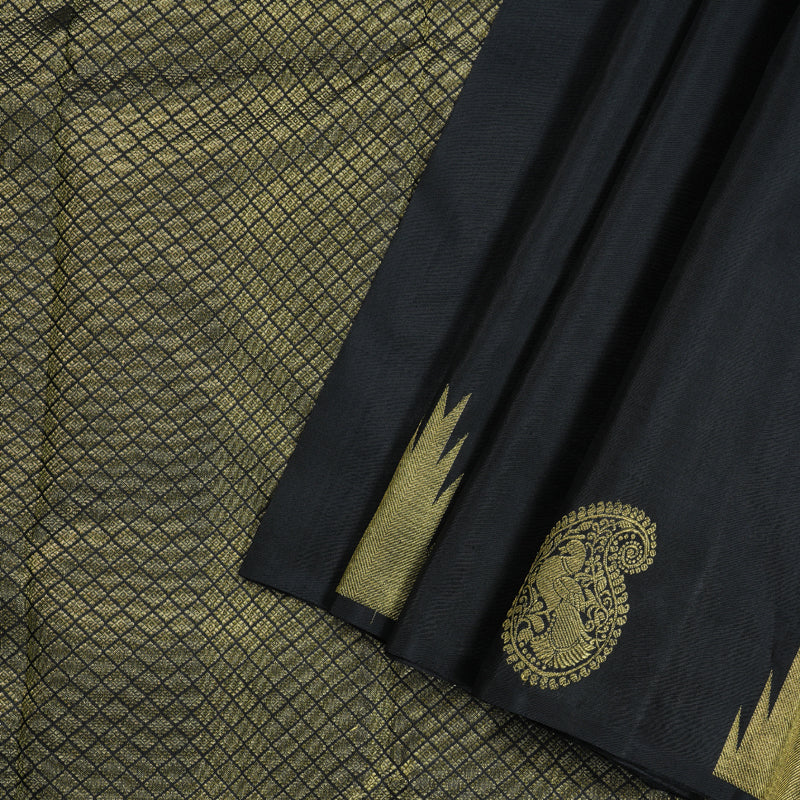 Hayagrivas Stunning Black Handloom Kanjivaram Silk Saree KBD1599A4-3