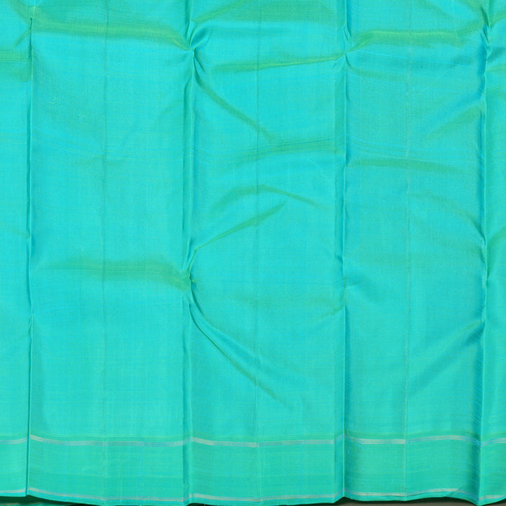 Hayagrivas Sea Blue Handloom Kanjivaram Silk Saree with KBD1602A1-1-SPC
