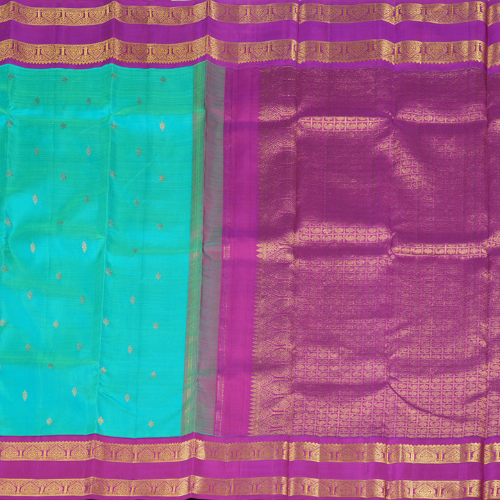 Hayagrivas Handloom Kanjivaram Silk Saree in Refreshign Sea Blue KBD1603A3-1