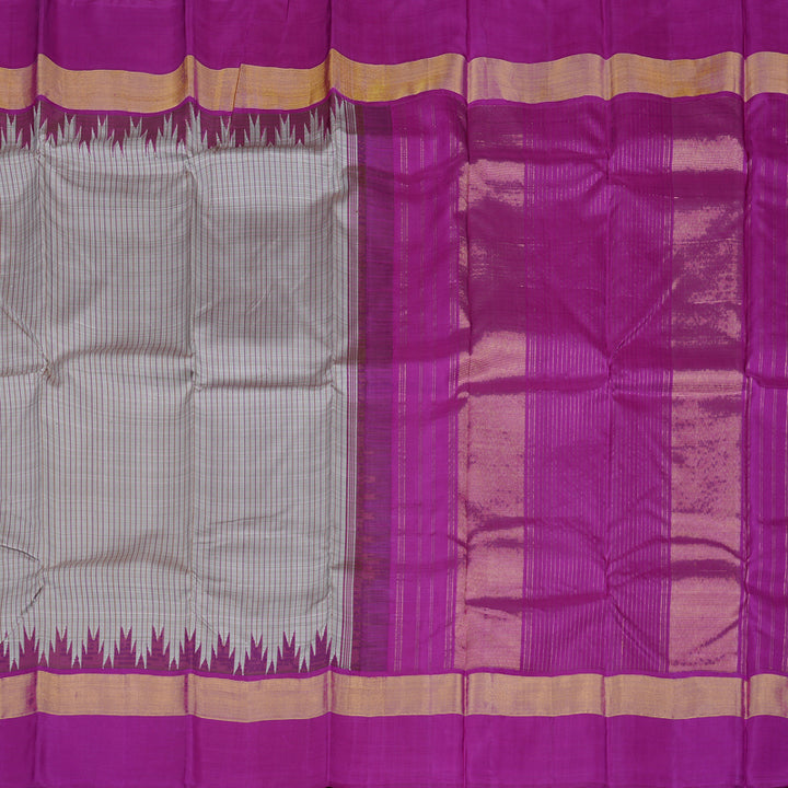 Hayagrivas Handloom Kanjivaram Silk Sarees in Charming Ash Grey KBD1604A11-1