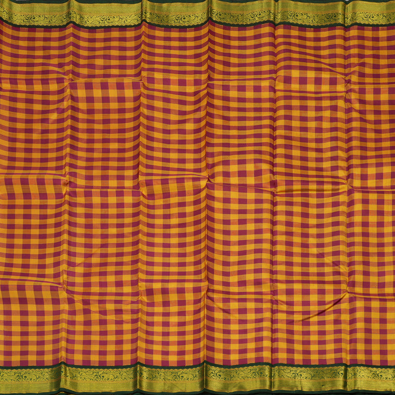 Hayagrivas Handloom Multicolour Kanjivaram Silk Saree with Karum Pachai Border KBD1604A5-1