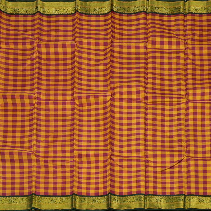 Hayagrivas Handloom Multicolour Kanjivaram Silk Saree with Karum Pachai Border KBD1604A5-1