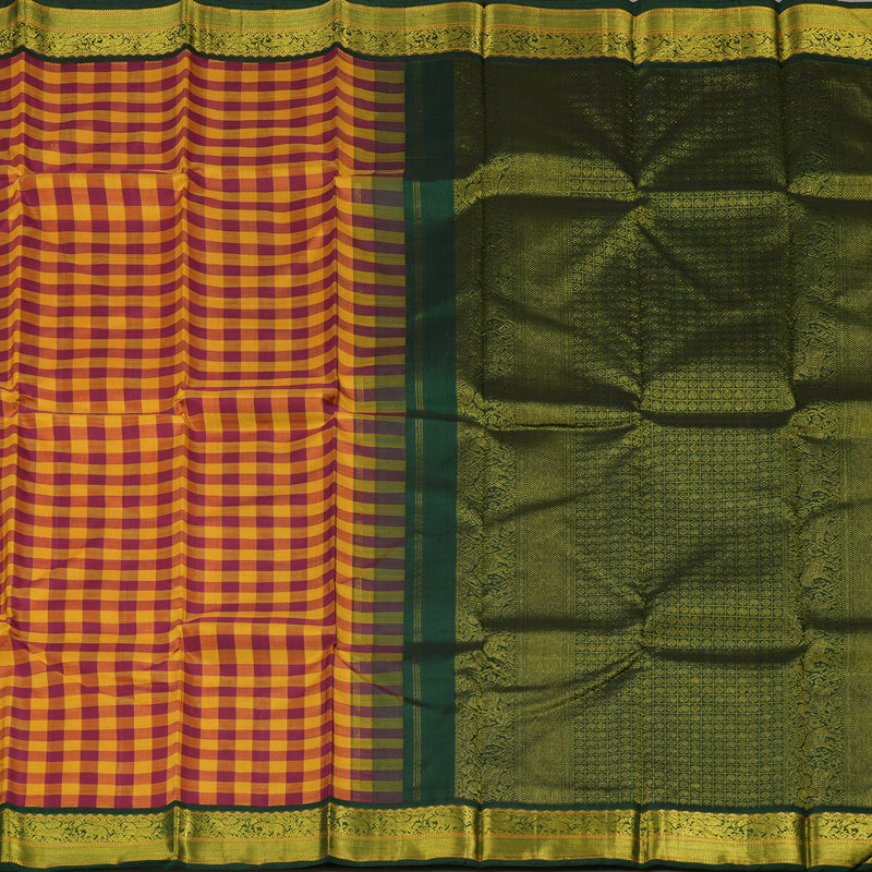 Hayagrivas Handloom Multicolour Kanjivaram Silk Saree with Karum Pachai Border KBD1604A5-1