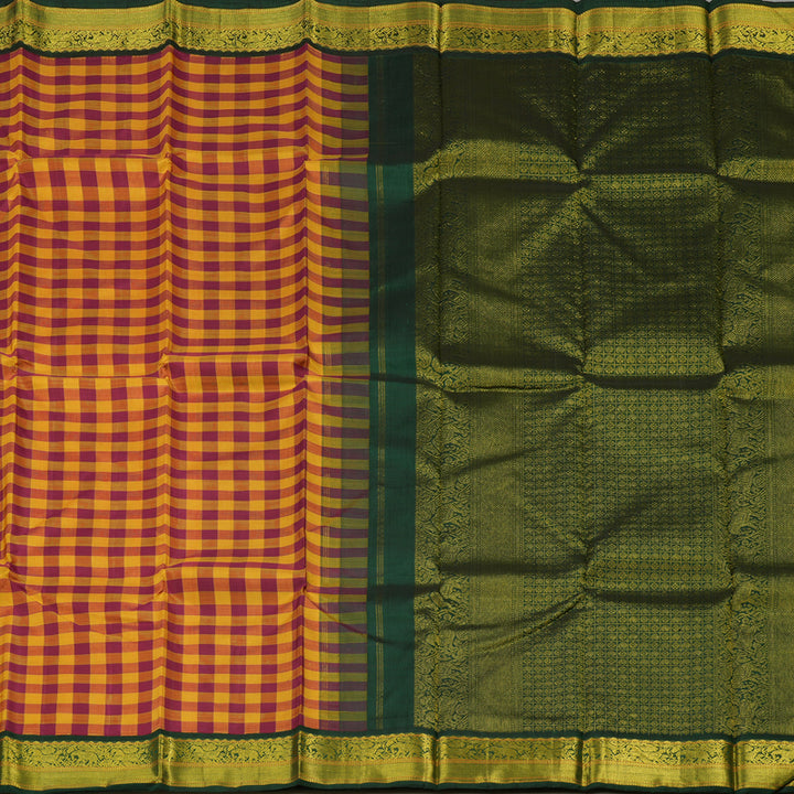 Hayagrivas Handloom Multicolour Kanjivaram Silk Saree with Karum Pachai Border KBD1604A5-1