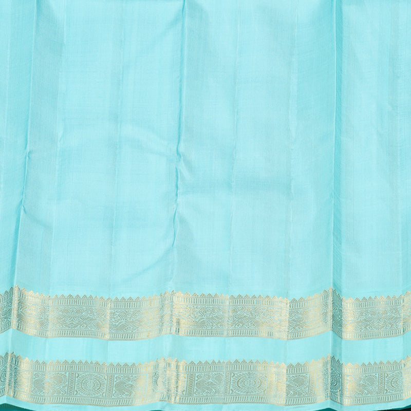 Hayagrivas Blue Handloom Kanjivaram Silk Saree with Sea Blue Border KBD1605A2-3