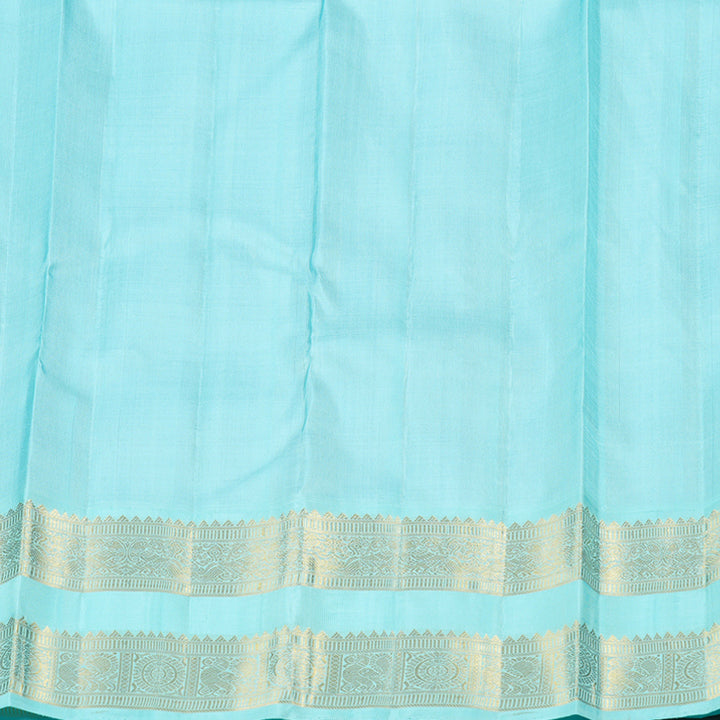Hayagrivas Blue Handloom Kanjivaram Silk Saree with Sea Blue Border KBD1605A2-3