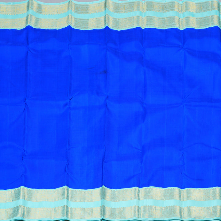 Hayagrivas Blue Handloom Kanjivaram Silk Saree with Sea Blue Border KBD1605A2-3