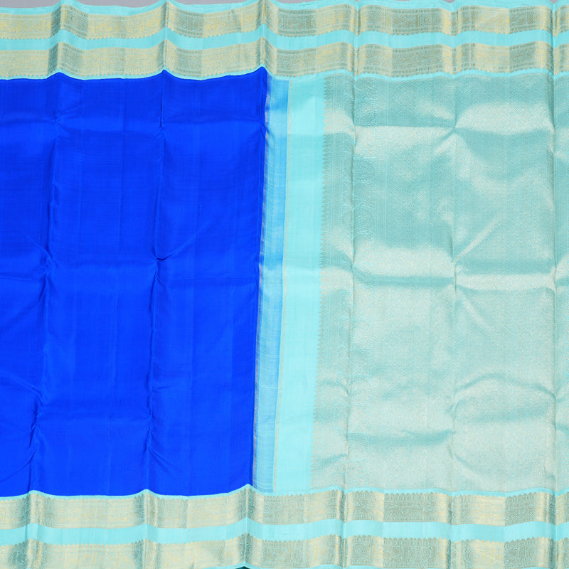 Hayagrivas Blue Handloom Kanjivaram Silk Saree with Sea Blue Border KBD1605A2-3