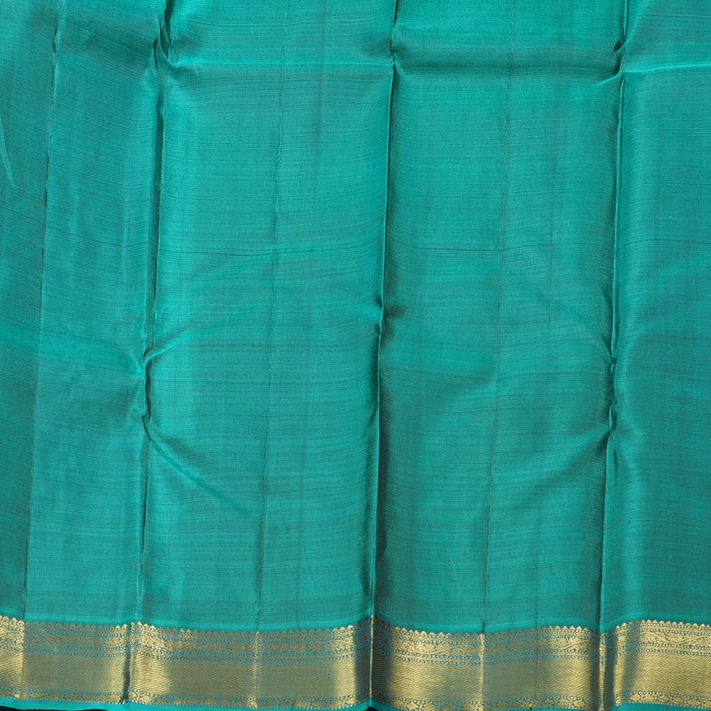 Hayagrivas Rosewood Pink Handloom Kanjivaram Silk Saree with Teal Blue Border KBD1607A1-3