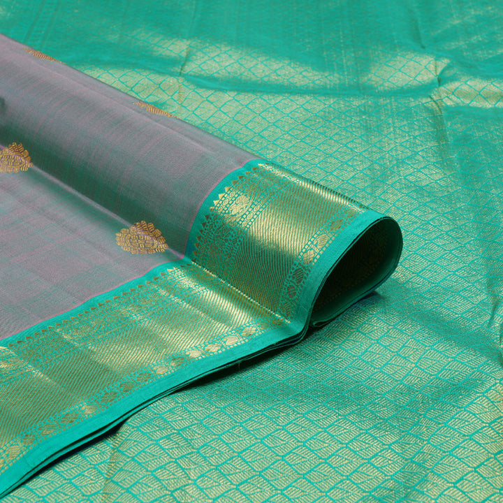 Hayagrivas Handloom Kanjivaram Silk Saree in Dusky Duet Sea Blue With Pink KBD1607A1-7