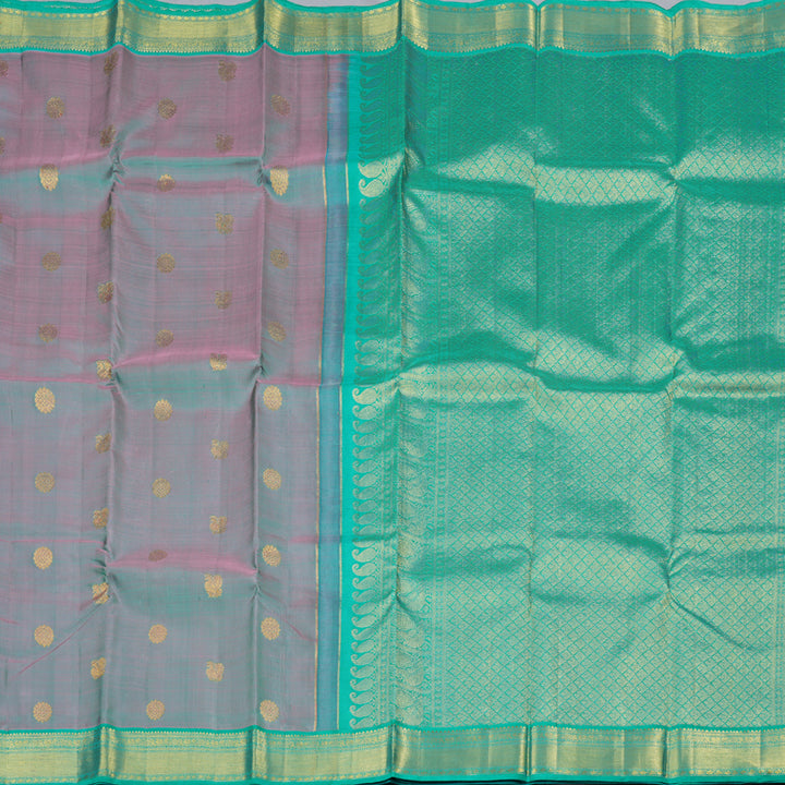 Hayagrivas Handloom Kanjivaram Silk Saree in Dusky Duet Sea Blue With Pink KBD1607A1-7