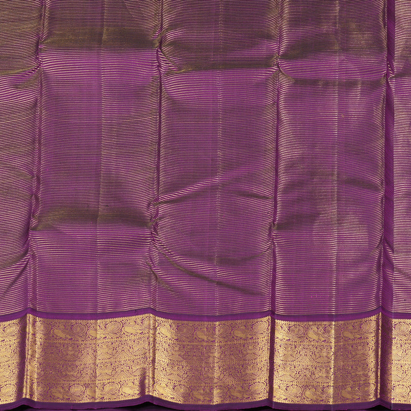 Hayagrivas Fluorescent Green Handloom Kanjivaram Silk Saree with Dark Purple Border KBD1614A1-2