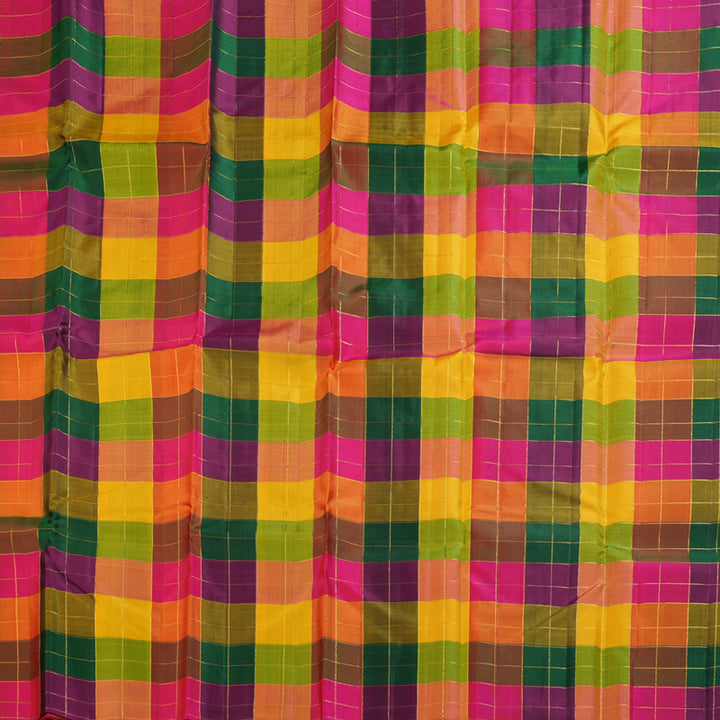Hayagrivas Multi Color Checks Handloom Kanjivaram Silk Saree KBD1622A1-2