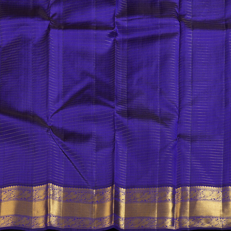 Hayagrivas Serene Blue Handloom Kanjivaram Silk Saree with Dark Blue Border KBD1622A10-1