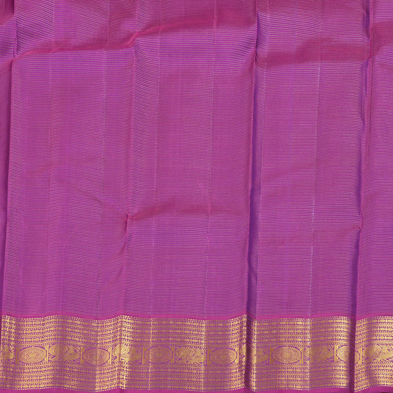 Hayagrivas Dark Purple Handloom Kanjivaram Silk Saree with Violet Border with KBD1622A10-2