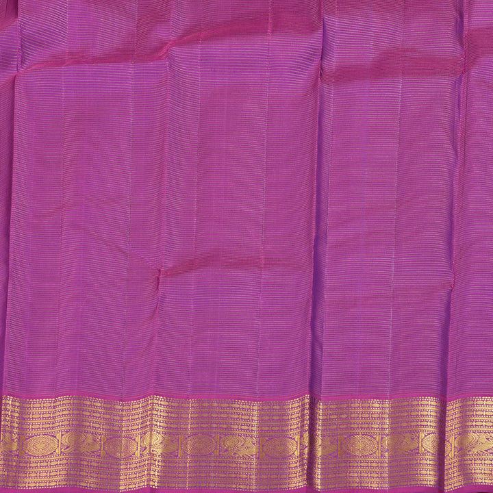 Hayagrivas Dark Purple Handloom Kanjivaram Silk Saree with Violet Border with KBD1622A10-2