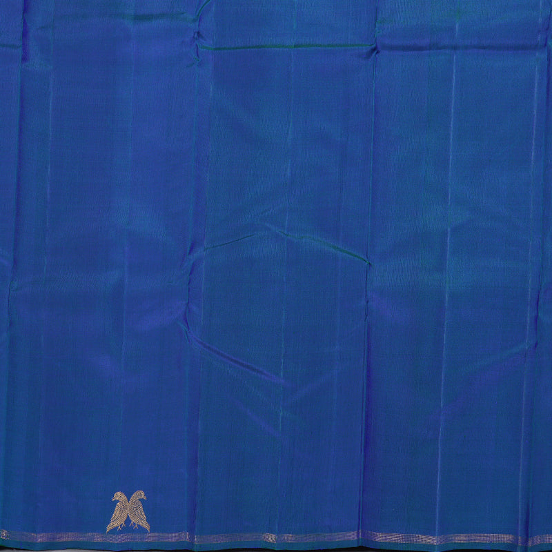Hayagrivas Peacock Blue Handloom Kanjivaram Silk Saree KBD1622A2-1