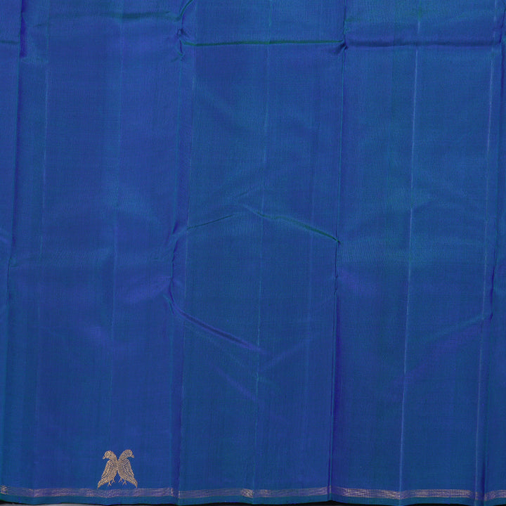 Hayagrivas Peacock Blue Handloom Kanjivaram Silk Saree KBD1622A2-1