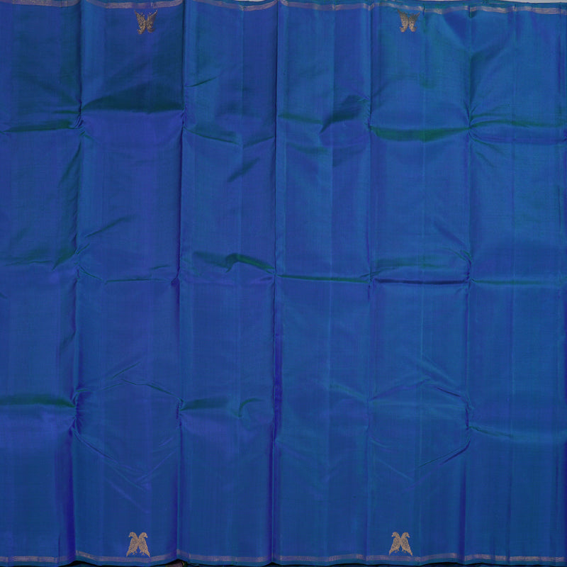 Hayagrivas Peacock Blue Handloom Kanjivaram Silk Saree KBD1622A2-1