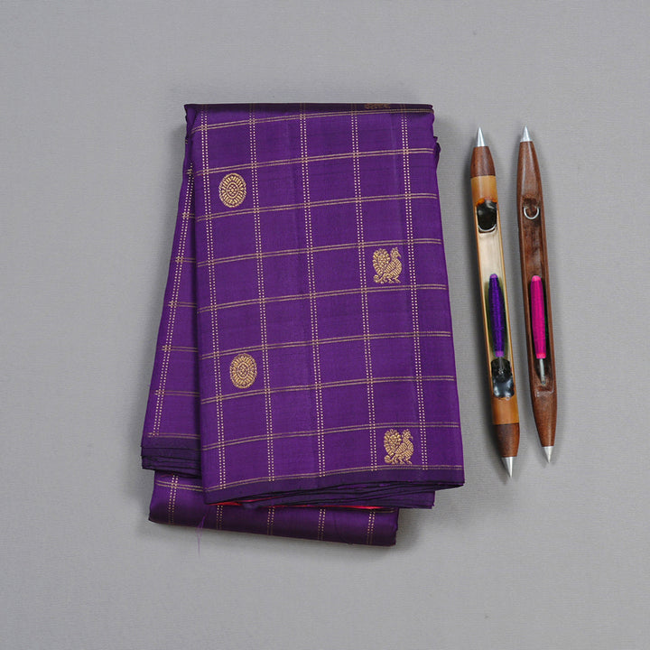 Hayagrivas Purple Handloom Kanjivaram Silk Saree KBD1622A6-3