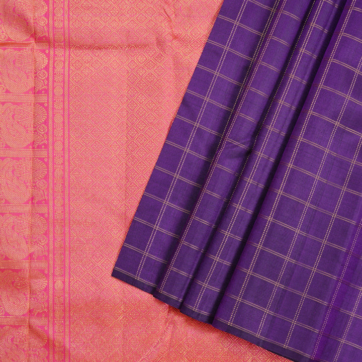 Hayagrivas Purple Handloom Kanjivaram Silk Saree KBD1622A6-3