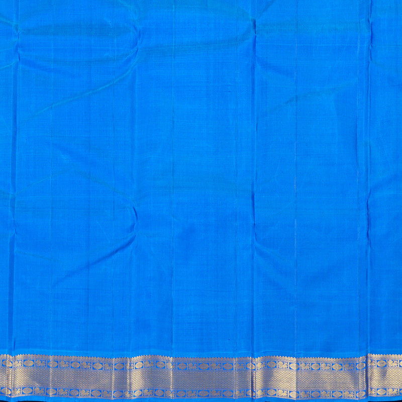 Hayagrivas Blue Handloom Kanjivaram Silk Saree with Sky Blue Border KBD1622A7-1