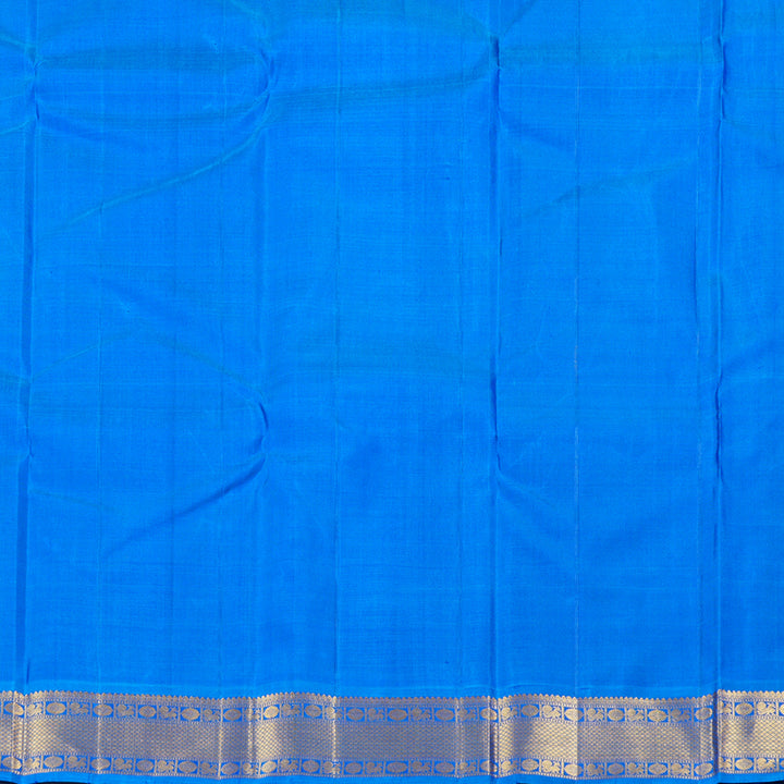 Hayagrivas Blue Handloom Kanjivaram Silk Saree with Sky Blue Border KBD1622A7-1