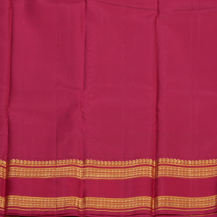 Hayagrivas Handloom Mayilkazhuthu Kanjivaram Silk Saree with Reddish-Pink Border KBD1625A2-2