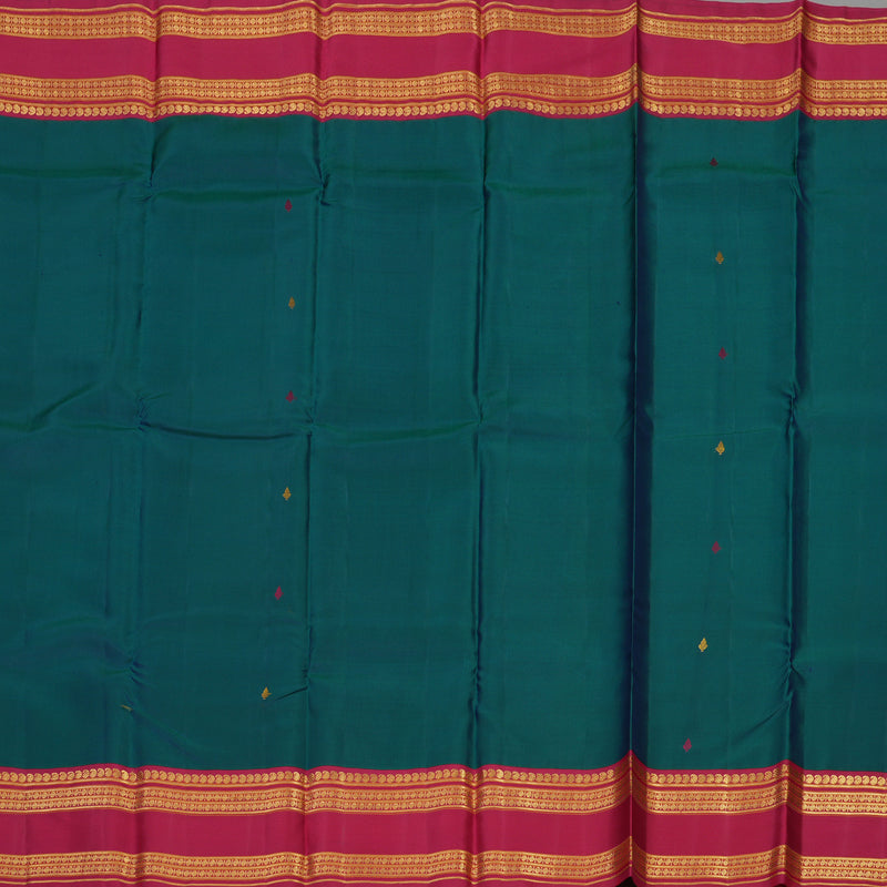Hayagrivas Handloom Mayilkazhuthu Kanjivaram Silk Saree with Reddish-Pink Border KBD1625A2-2