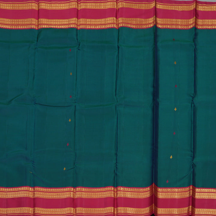 Hayagrivas Handloom Mayilkazhuthu Kanjivaram Silk Saree with Reddish-Pink Border KBD1625A2-2