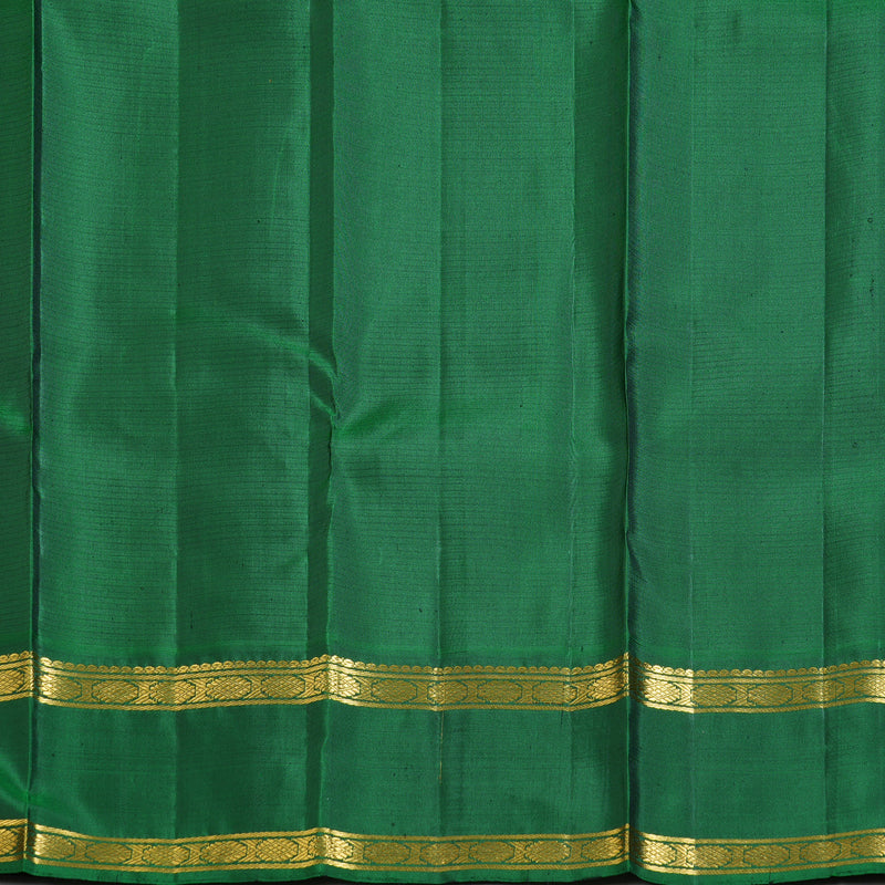 Hayagrivas Mango Yellow Handloom Kanjivaram Silk Saree with Bottle Green Border KBD1631A3-2