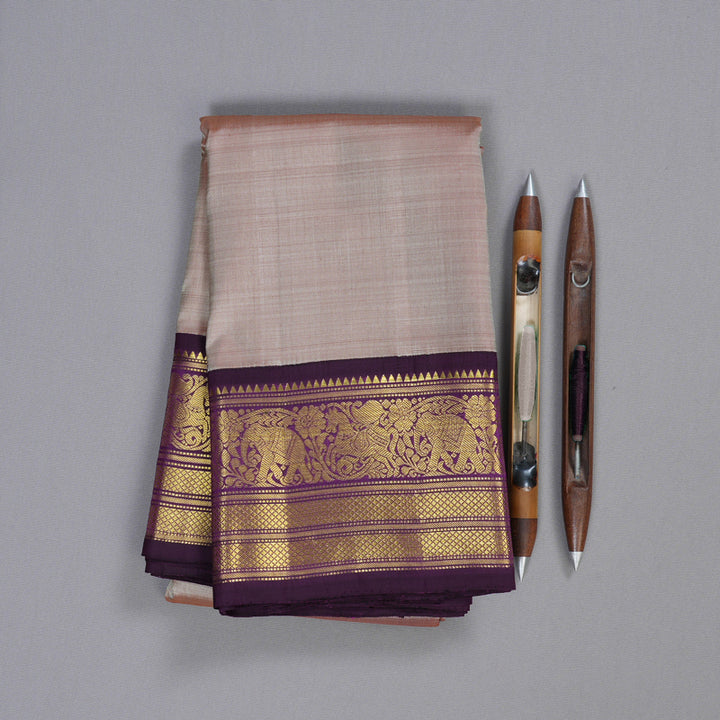 Hayagrivas Bright Handloom Kanjivaram Silk Saree with Beige Border KBD1632A1-1