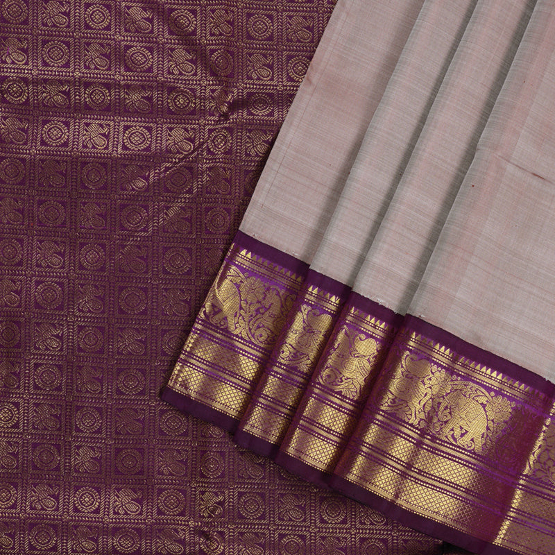 Hayagrivas Bright Handloom Kanjivaram Silk Saree with Beige Border KBD1632A1-1