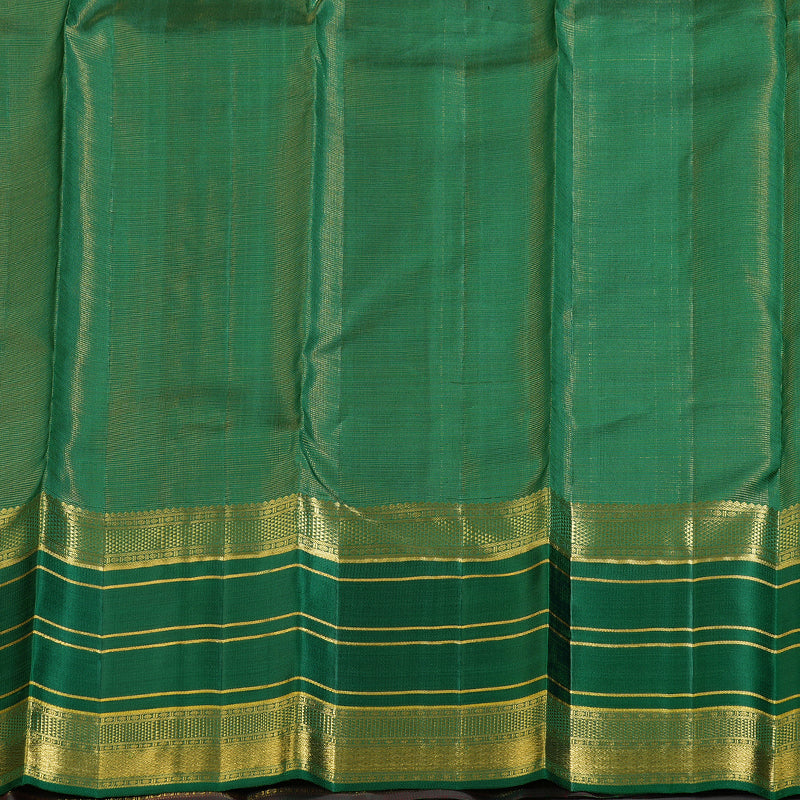 Hayagrivas Elegant Maroon Handloom Kanjivaram Silk Saree with Leaf Green Border KBD1634A2-1